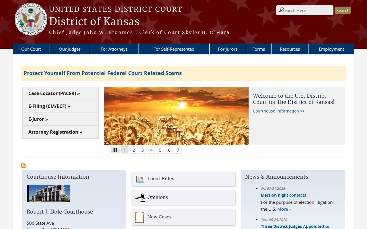 Federal District of Kansas route separate from the Alton court docket