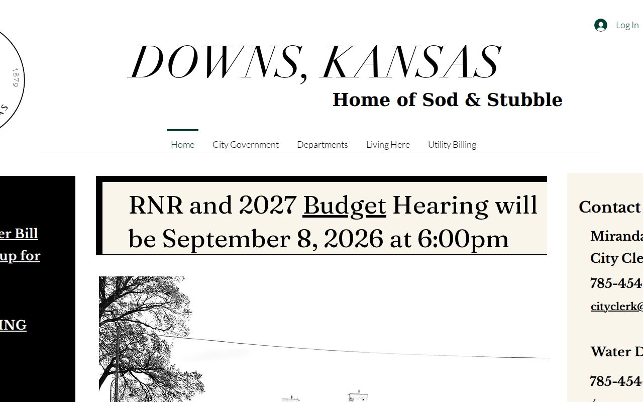 Official City of Downs website showing city government and records routes