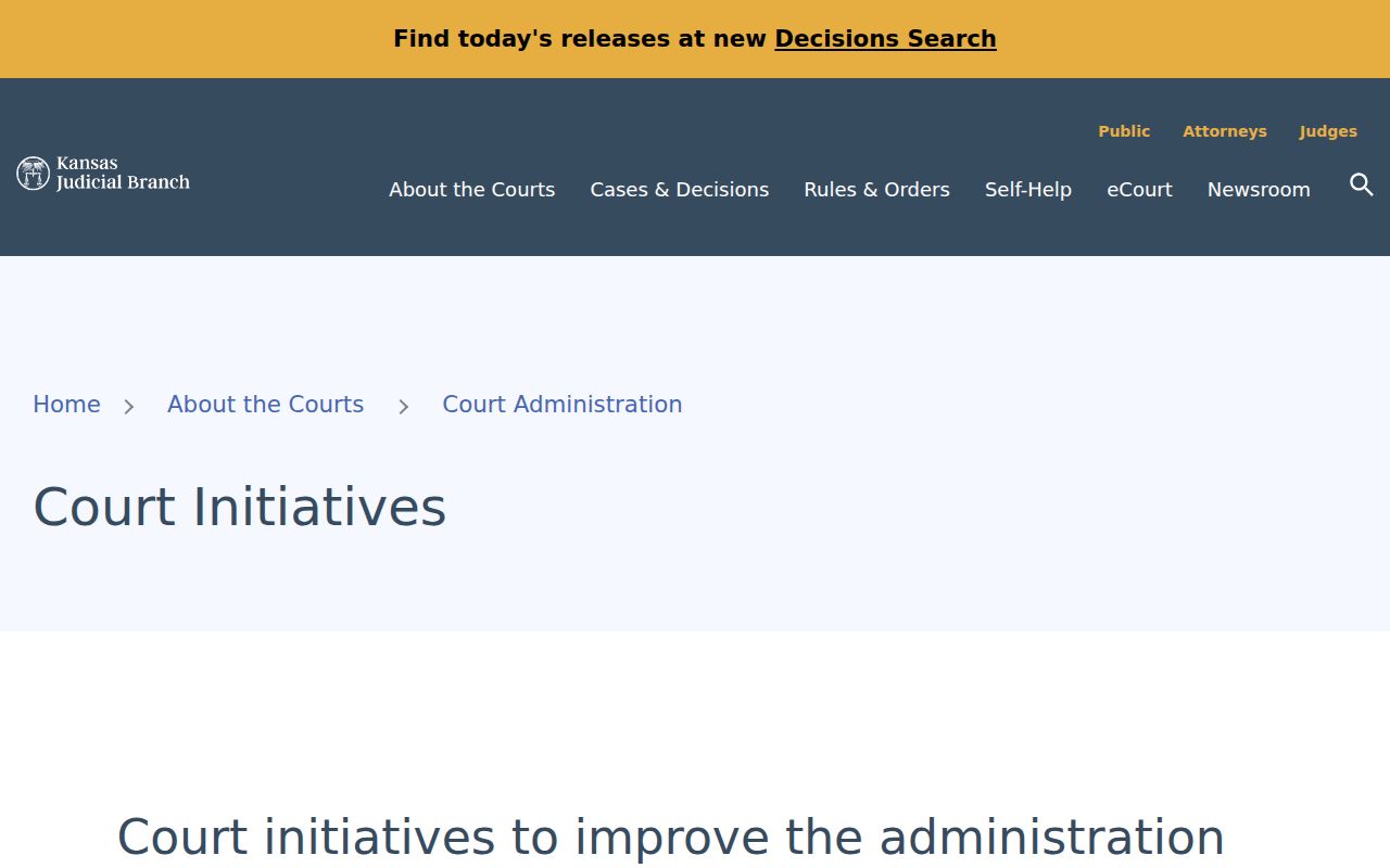 Kansas initiatives relevant to Osborne County court calendars
