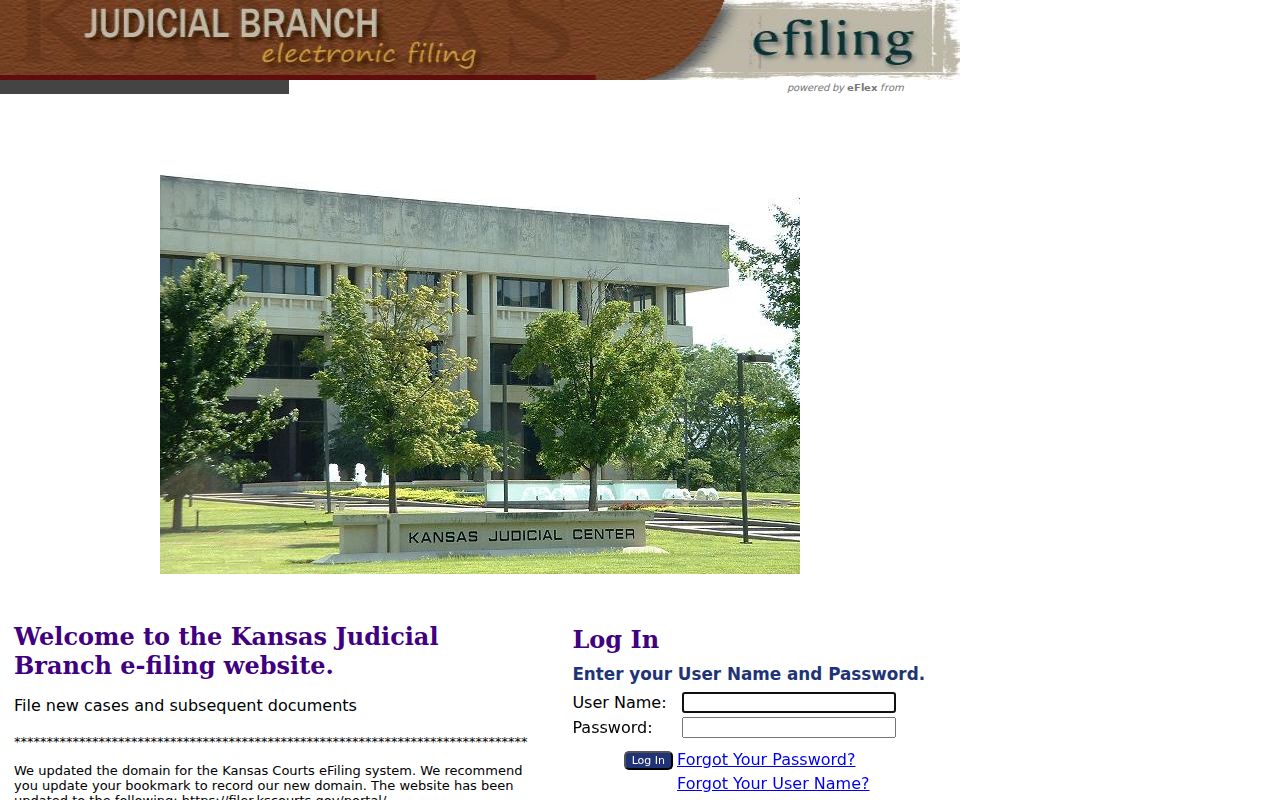 Kansas eFlex login distinguished from Osborne County case lookup