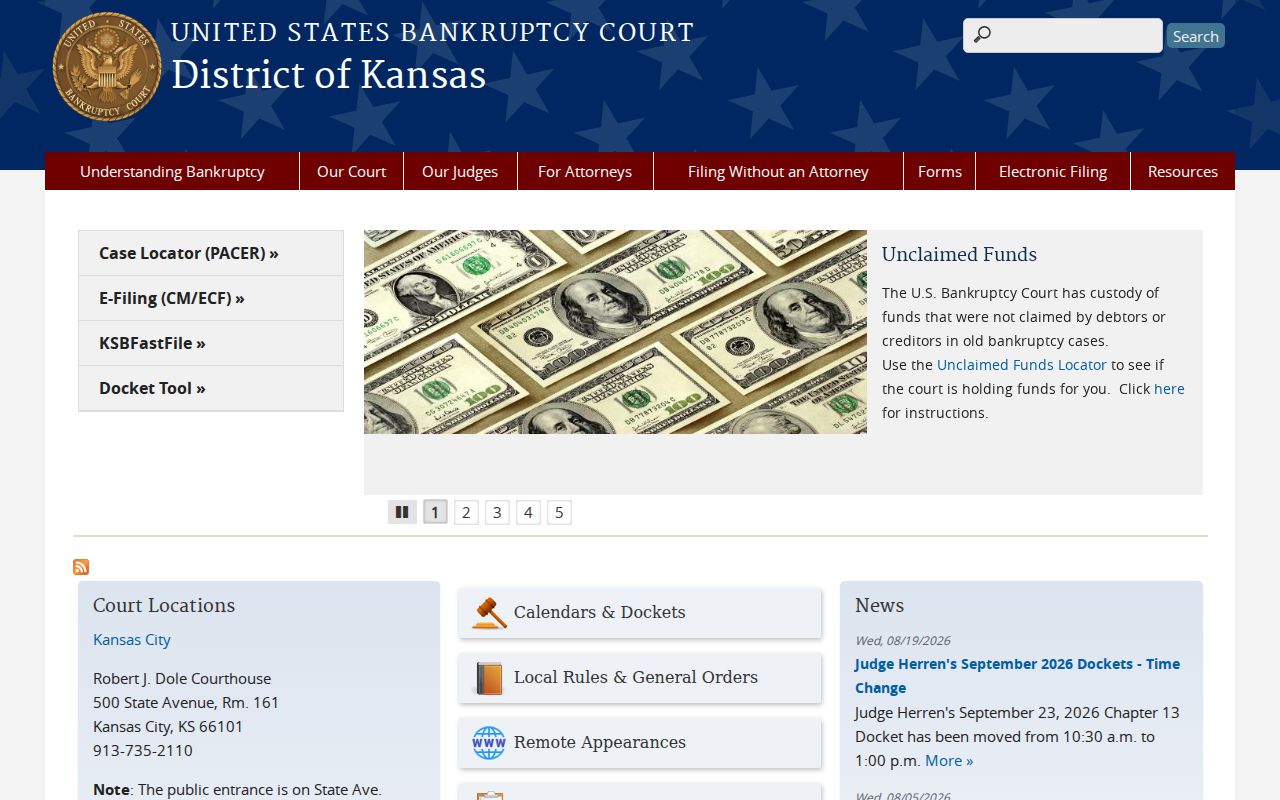 Official U.S. Bankruptcy Court for the District of Kansas website