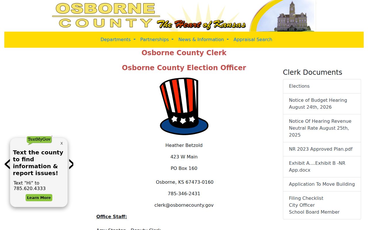 Osborne County court docket clerk office distinction
