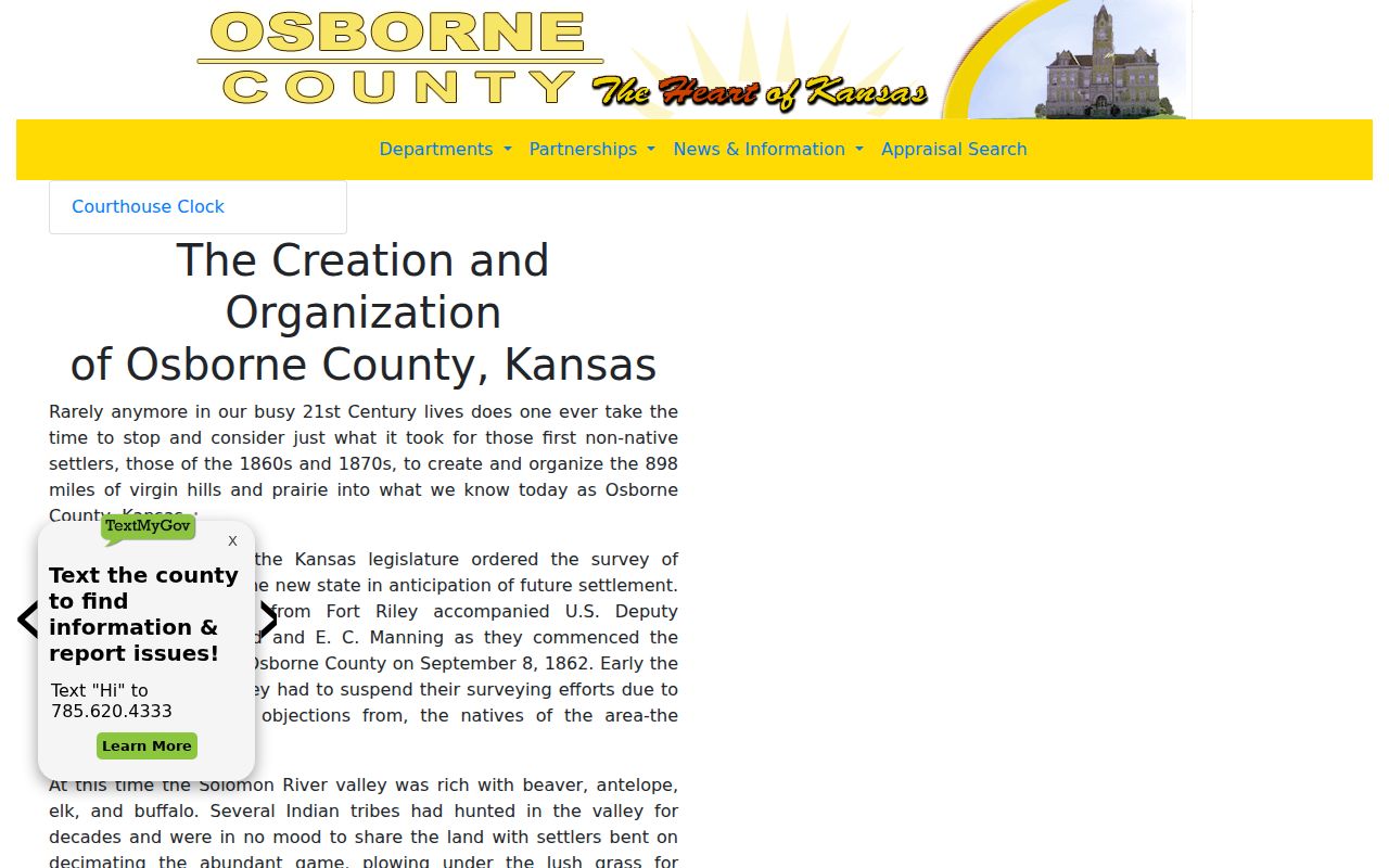 Osborne County court docket history page