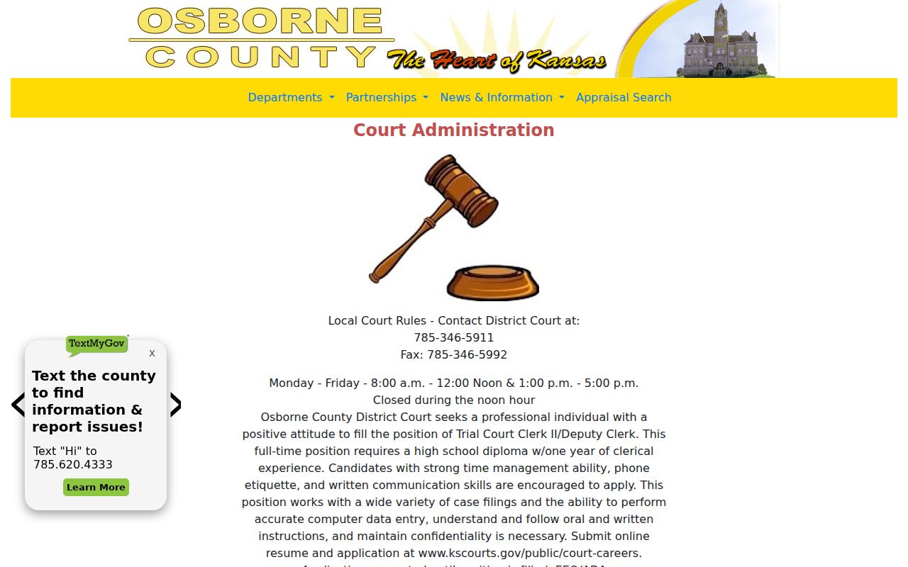 Osborne County court docket District Court page