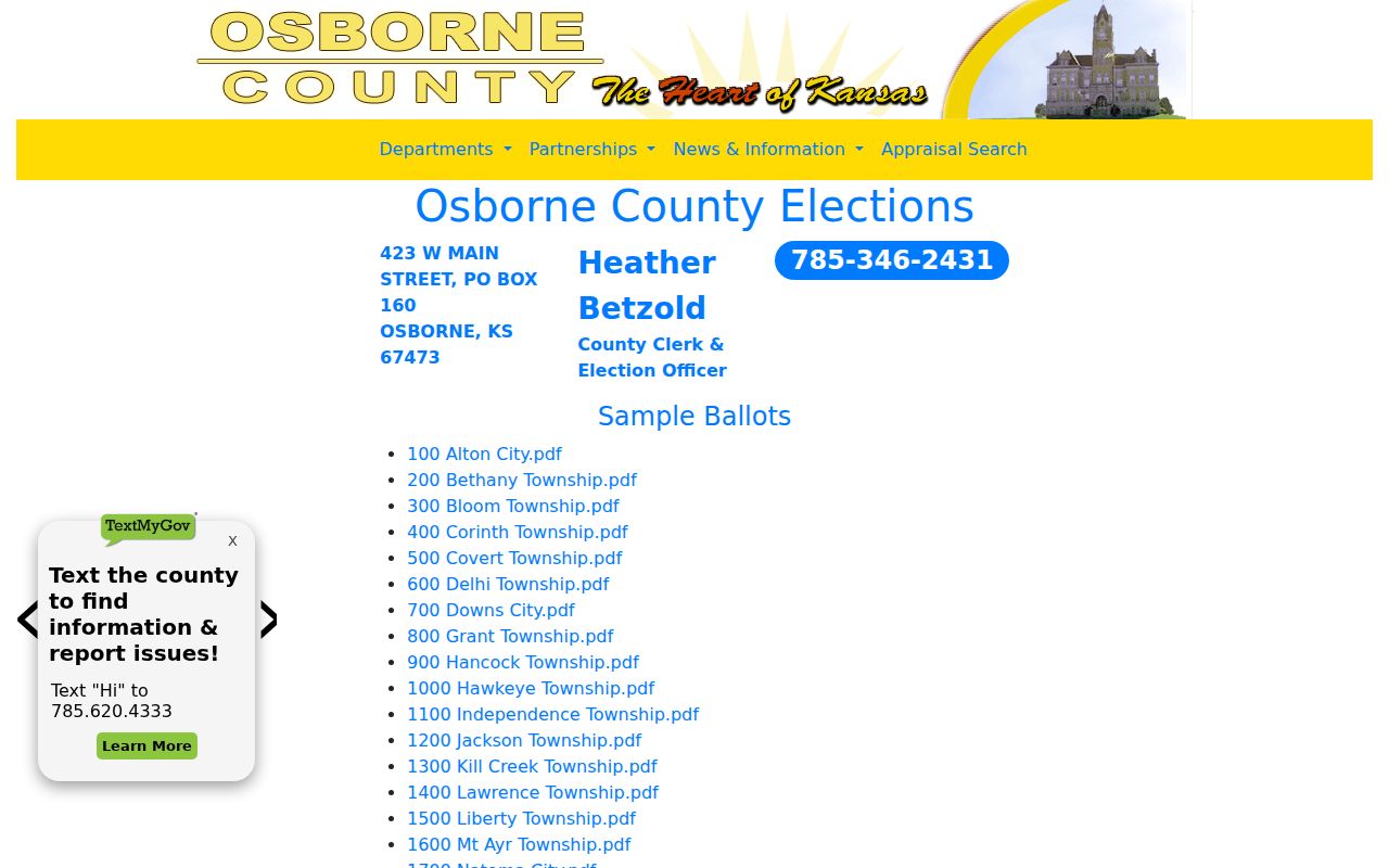 Osborne County court docket five incorporated cities